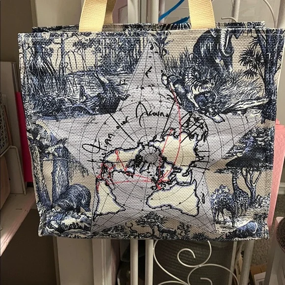 Dior Blue and Cream Tote Bag - Picture 2 of 6
